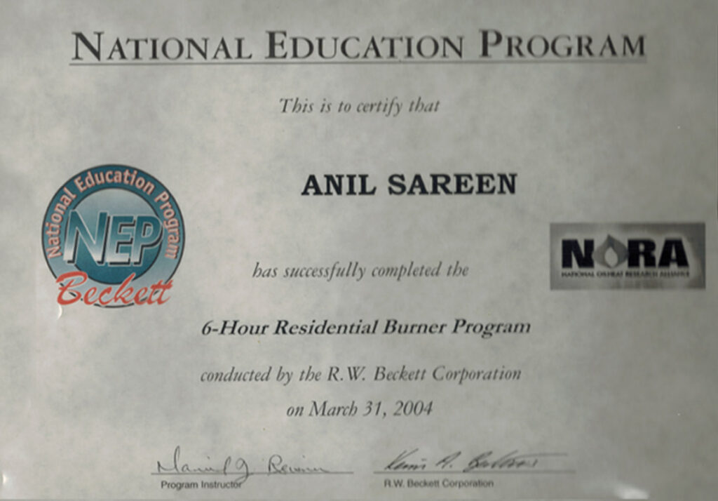 beckett-oil-burner-cert