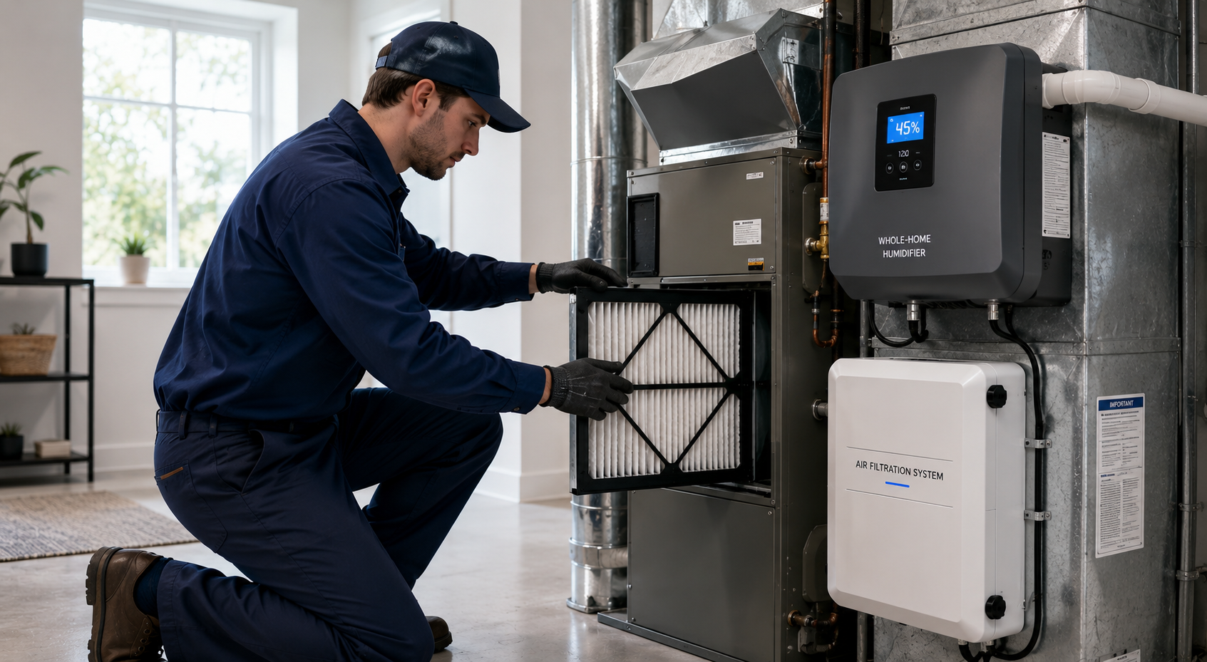 Whole-Home Air Filtration and Humidity Control